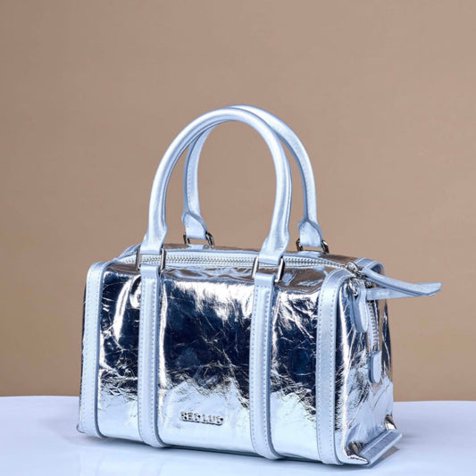 Kiki Leather tote bag (silver)